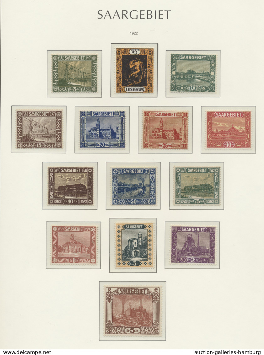 Deutsche Abstimmungsgebiete: Saargebiet: 1920/1934, Sehr Gute Postfrische Teilsa - Unused Stamps