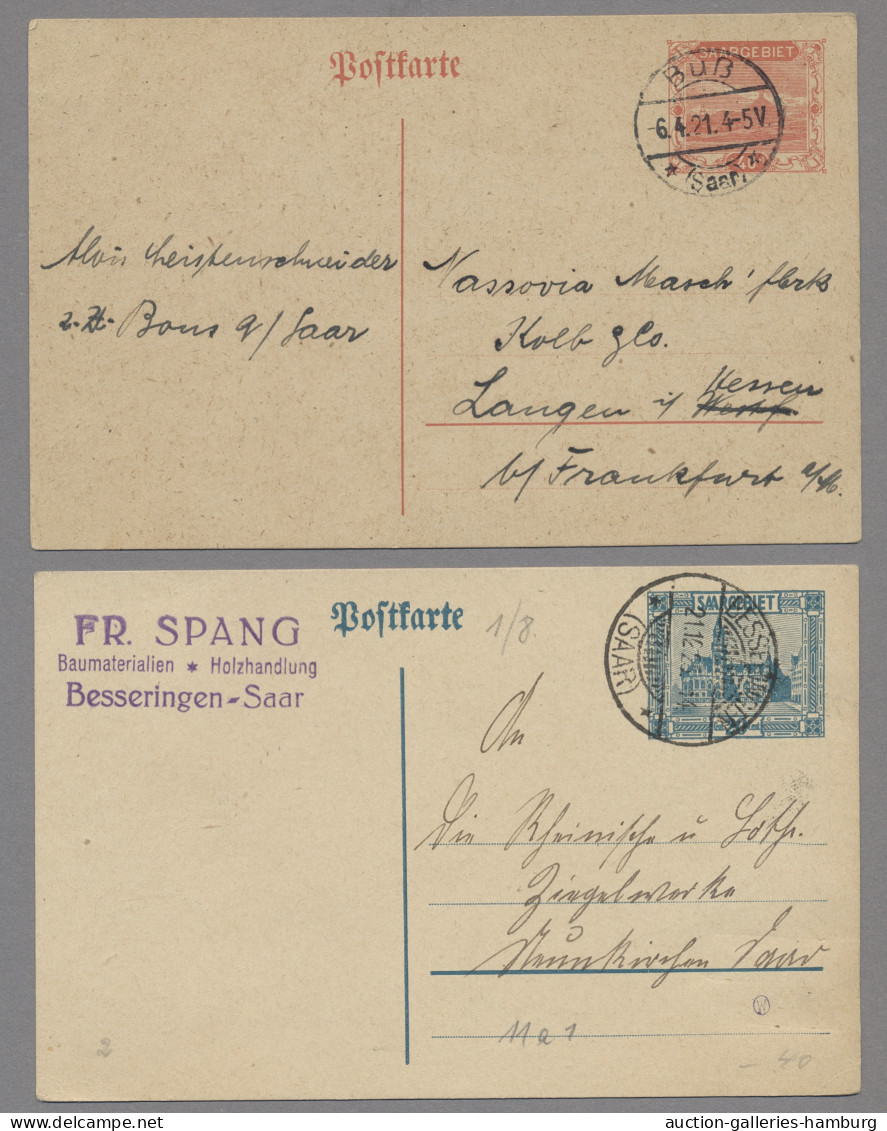 Deutsche Abstimmungsgebiete: Saargebiet: 1920-1944, STEMPELSAMMLUNG, über 800 Be - Covers & Documents