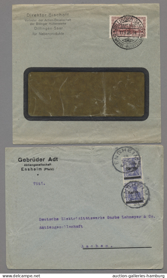 Deutsche Abstimmungsgebiete: Saargebiet: 1920-1944, STEMPELSAMMLUNG, über 800 Be - Covers & Documents