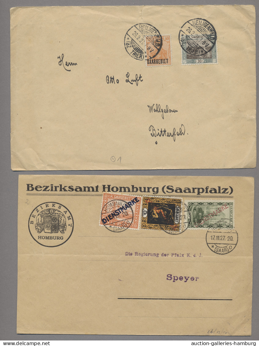 Deutsche Abstimmungsgebiete: Saargebiet: 1920-1944, STEMPELSAMMLUNG, über 800 Be