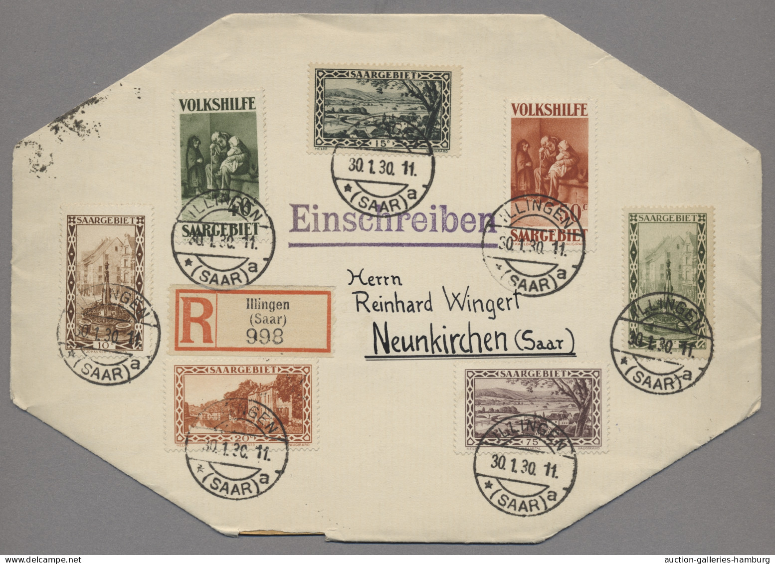 Deutsche Abstimmungsgebiete: Saargebiet: 1920-1944, STEMPELSAMMLUNG, über 800 Be