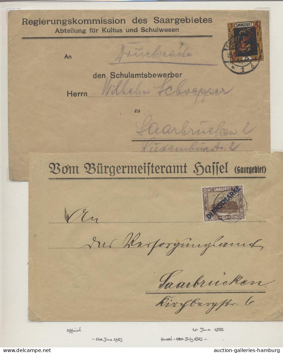 Deutsche Abstimmungsgebiete: Saargebiet - Dienstmarken: 1922-1934, Sammlung Auf - Oficiales