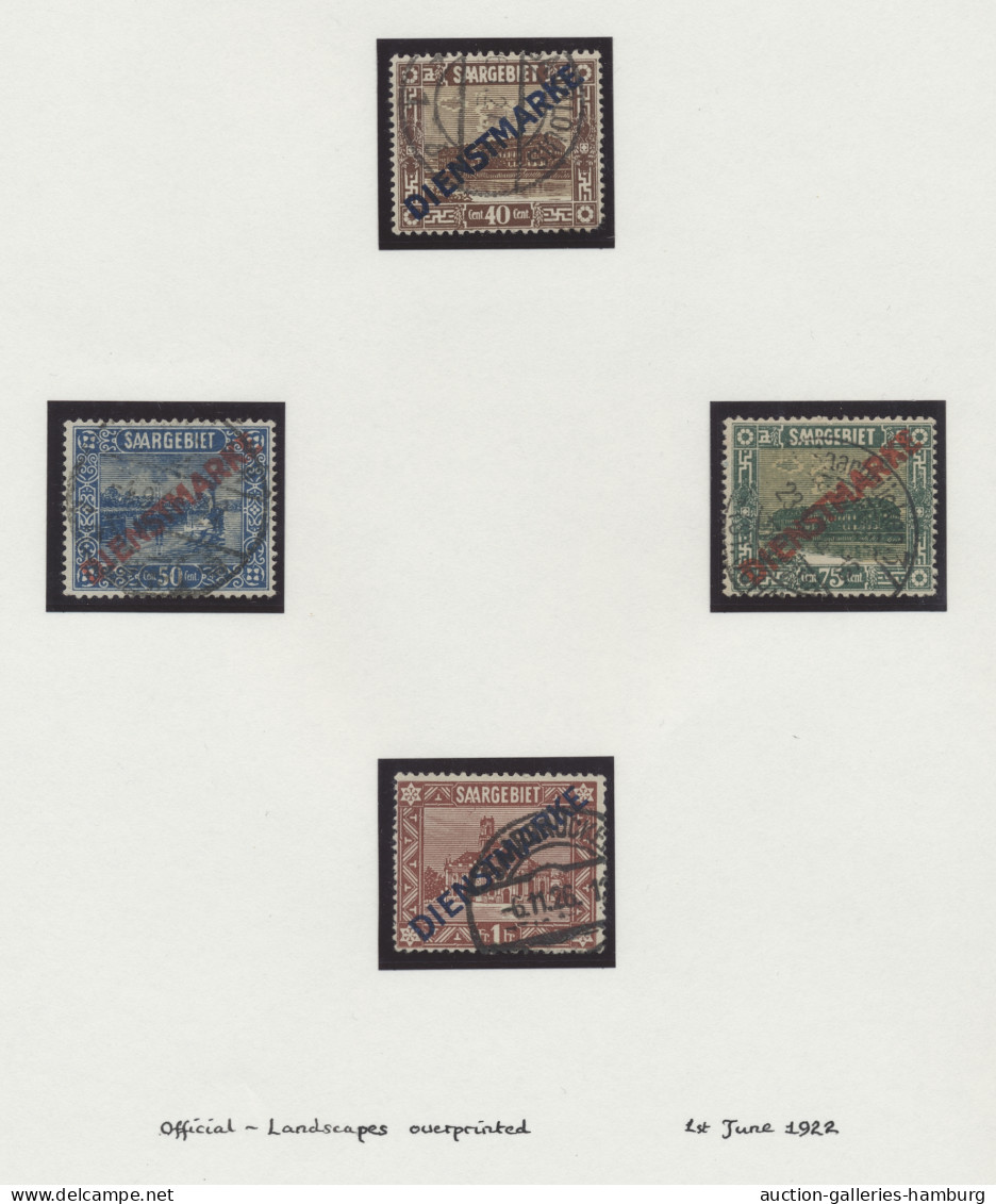 Deutsche Abstimmungsgebiete: Saargebiet - Dienstmarken: 1922-1934, Sammlung auf
