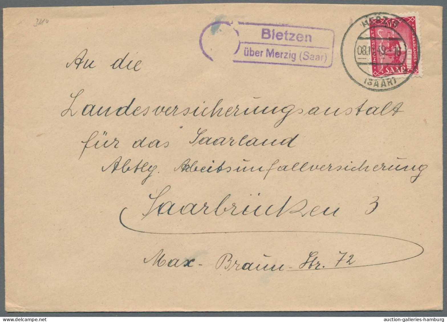 Saarland und OPD Saarbrücken: 1945-1959, STEMPEL A-Z, vermutlich einer der ausfü