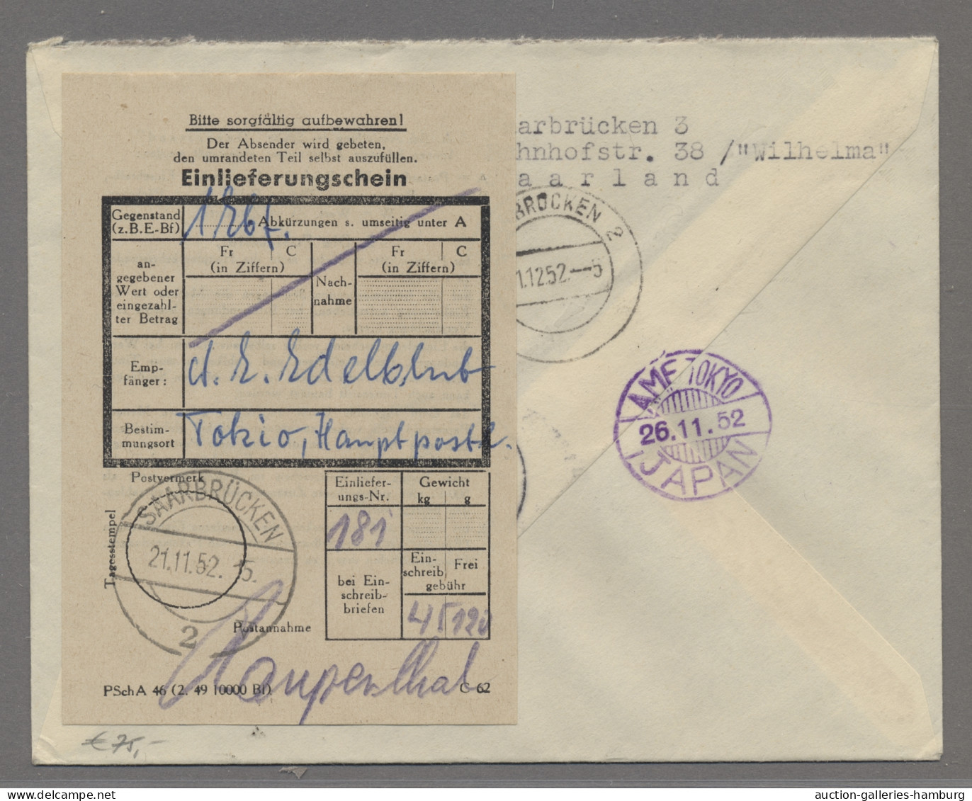 Saarland Und OPD Saarbrücken: 1948-1959, LUFTPOSTBELEGE, 35 Ausgesuchte Und Selt - Other & Unclassified