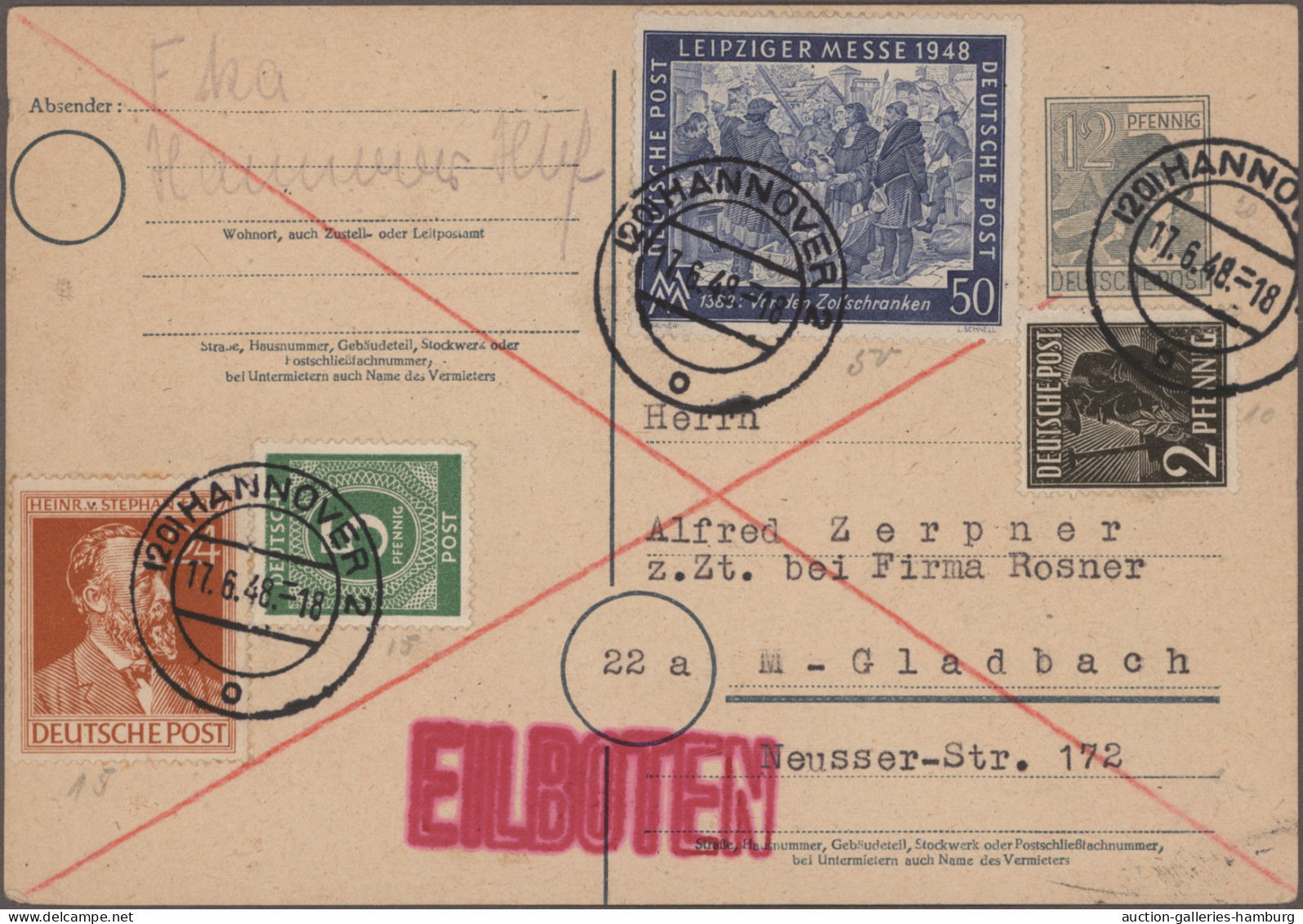 Deutschland ab 1945 - Gebühr Bezahlt: 1945/1948, Sammlung von ca. 70 Briefen und