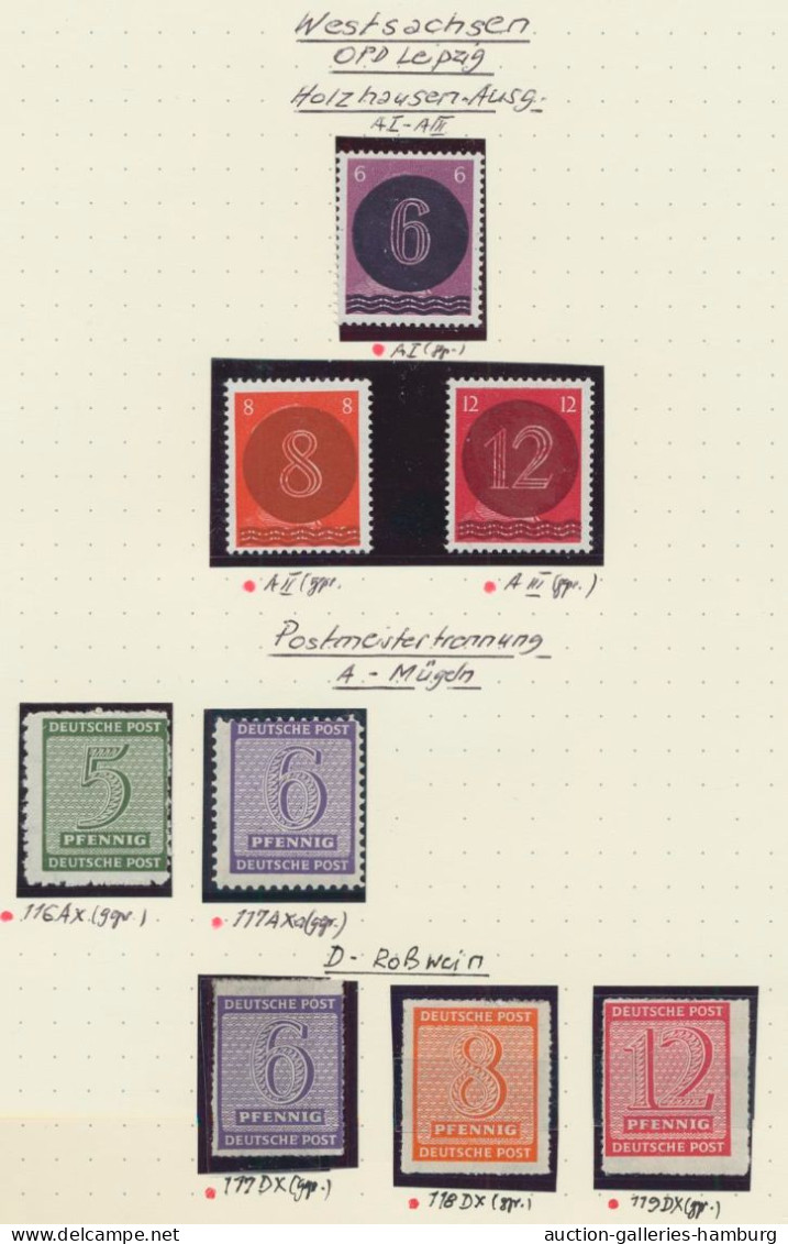 Sowjetische Zone: 1945-1949, postfrische (wenig ungebrauchte) Sammlung, weitgehe