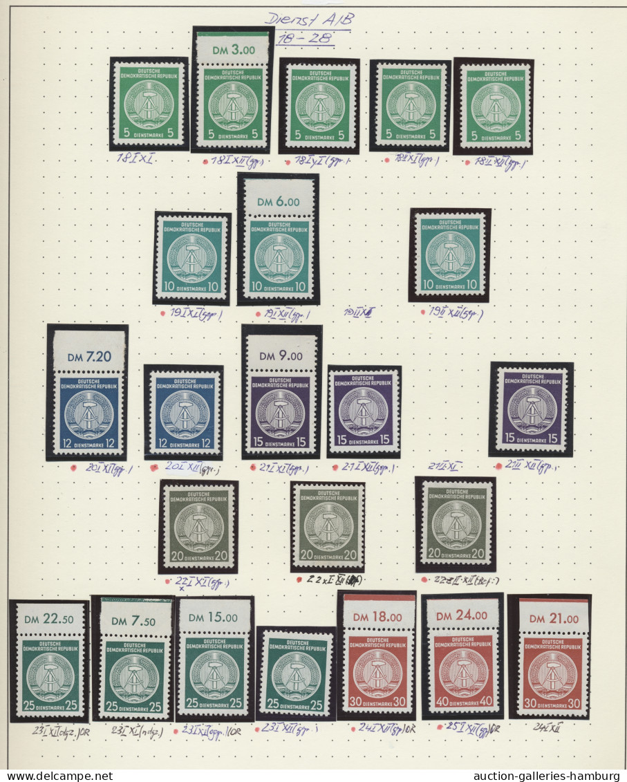 DDR - Dienstmarken: 1954-1966, Etwas Spezialisierte Und Reichhaltige Sammlung Au - Autres & Non Classés