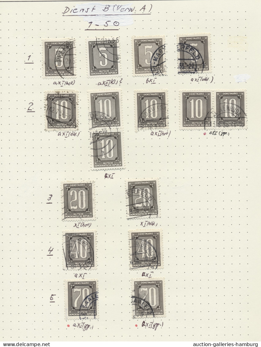 DDR - Dienstmarken: 1954-1966, etwas spezialisierte und reichhaltige Sammlung au