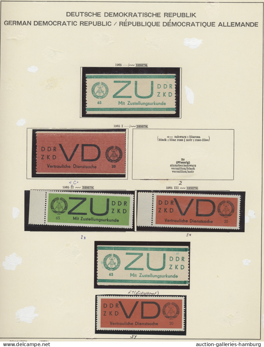 DDR - Dienstmarken: 1954-1966, etwas spezialisierte und reichhaltige Sammlung au