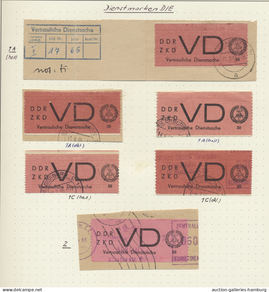 DDR - Dienstmarken: 1954-1966, etwas spezialisierte und reichhaltige Sammlung au