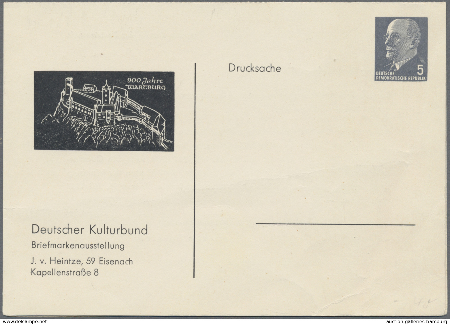 DDR - Privatganzsachen: 1965/1975, Privatganzsachenkarte 5 Pfg. Ulbricht (PP8), - Autres & Non Classés