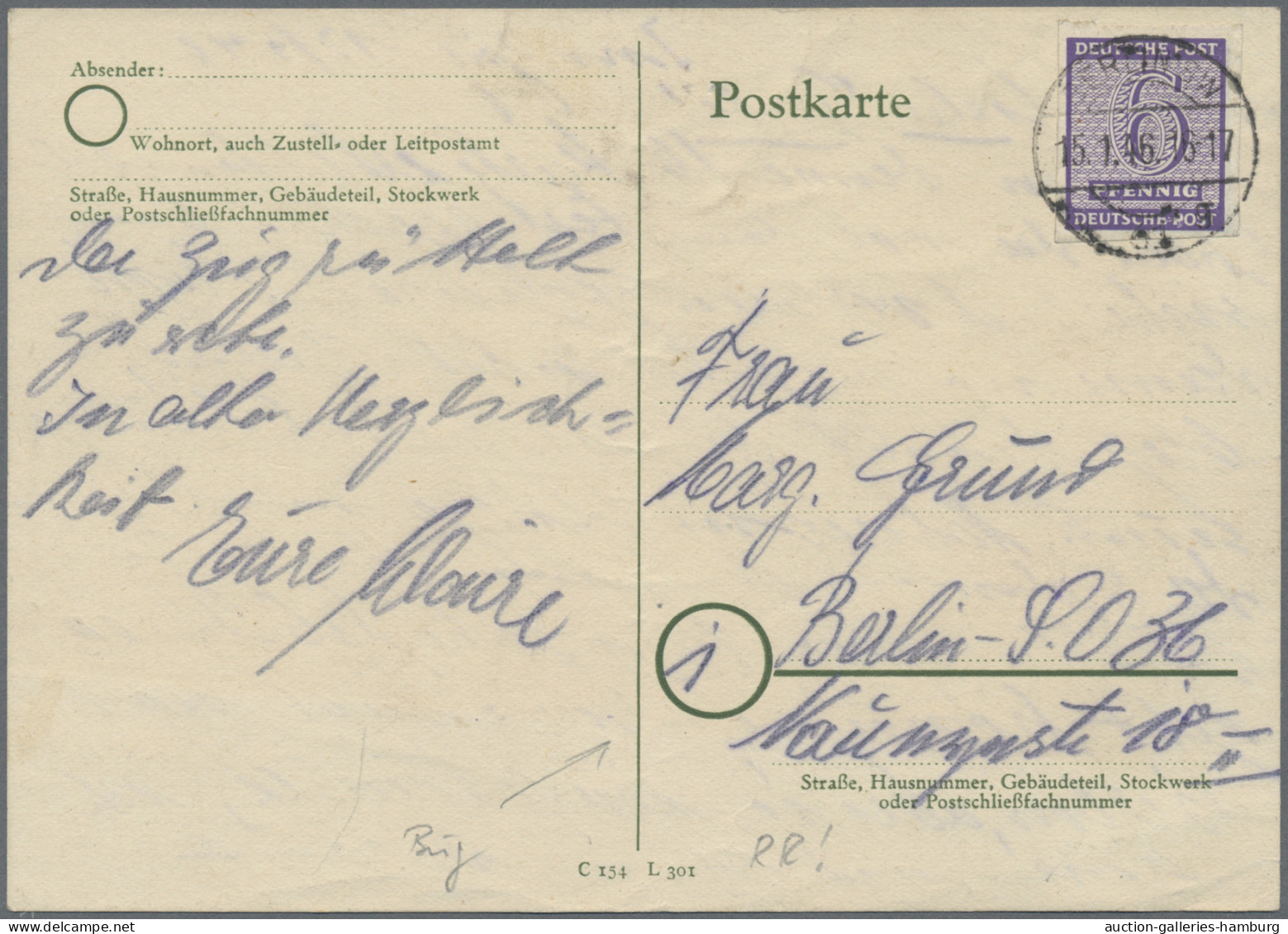 Berlin - Vorläufer: 1945/1948, Umfassende Sammlung Von Ca. 87 Briefen Und Karten - Lettres & Documents