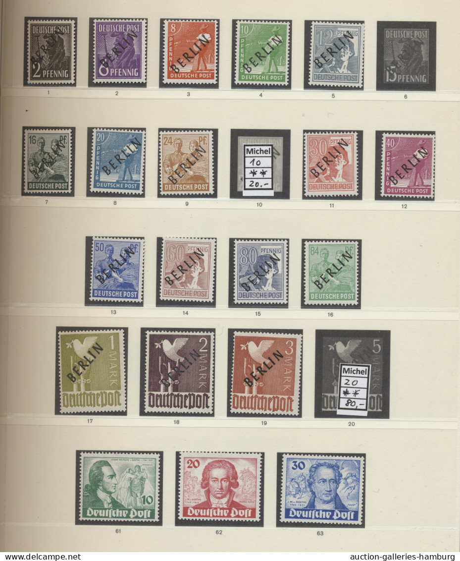 Berlin: 1948/1990 Ca., Gute, Postfrische Sammlung Mit Einem Schönen Block 1. Anf - Unused Stamps