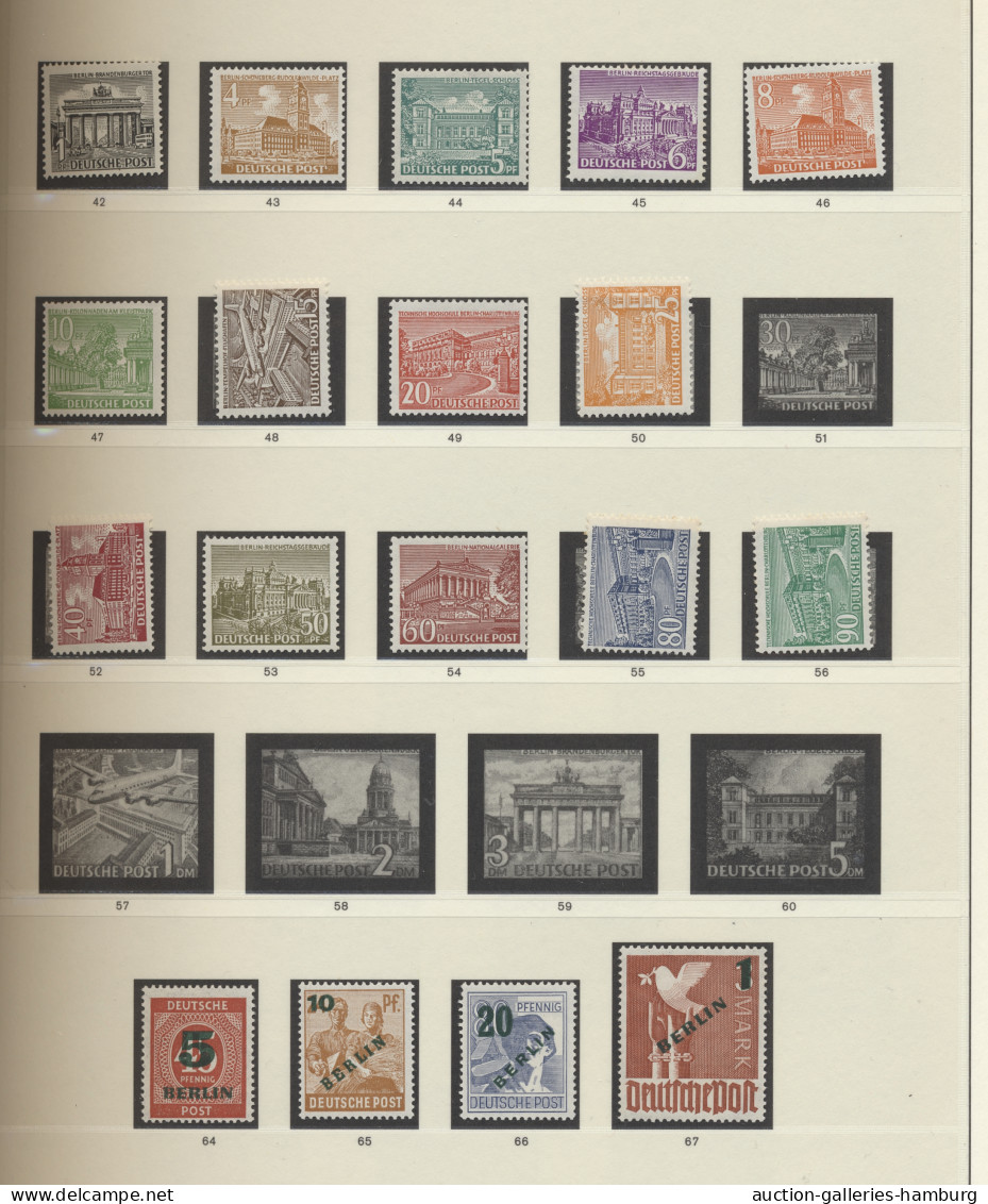 Berlin: 1948/1990 Ca., Gute, Postfrische Sammlung Mit Einem Schönen Block 1. Anf - Unused Stamps