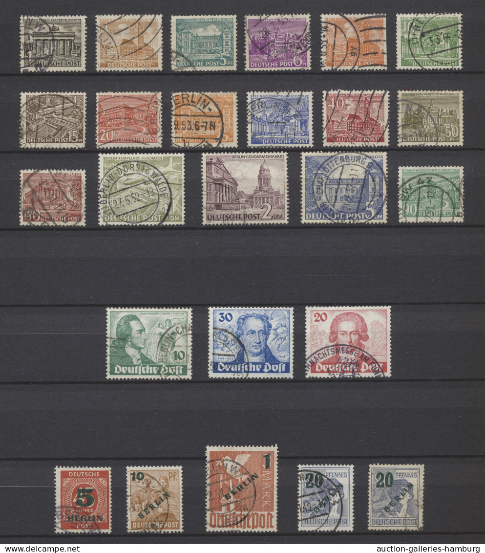 Berlin: 1948-1990, überwiegend Gestempelte Partie Auf Steckseiten Mit U.a. Einig - Used Stamps