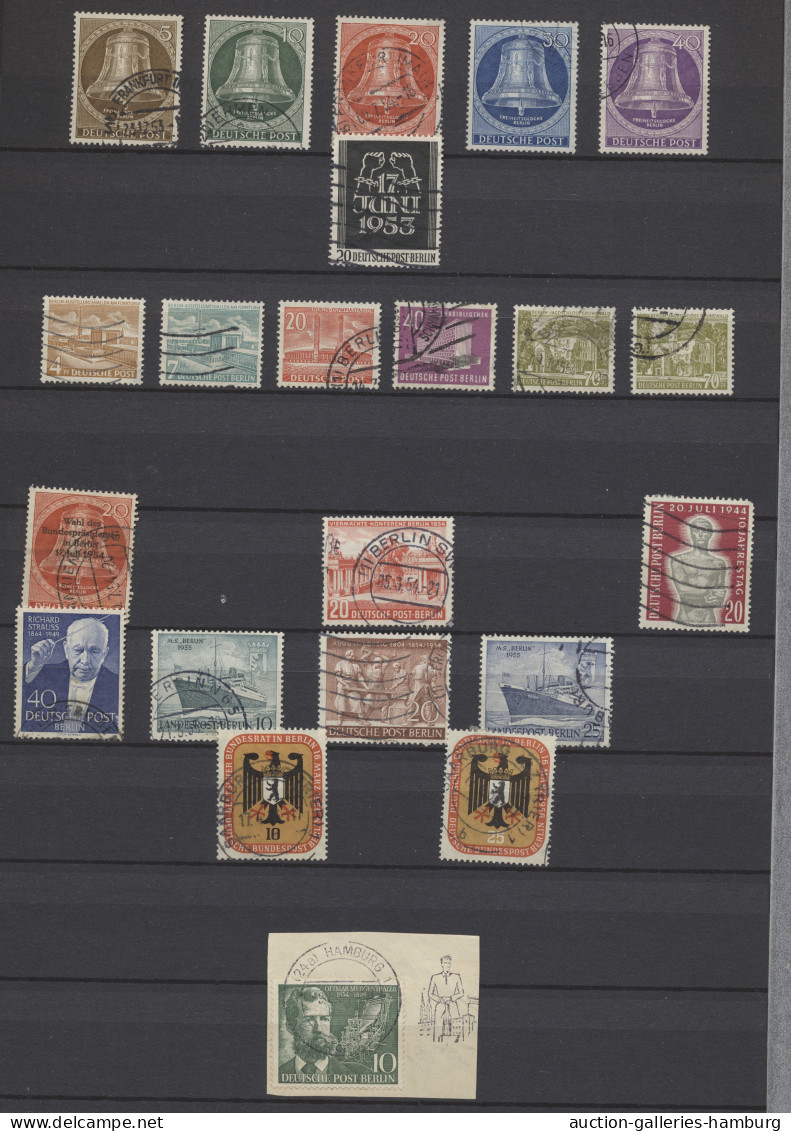 Berlin: 1948-1990, überwiegend Gestempelte Partie Auf Steckseiten Mit U.a. Einig - Used Stamps