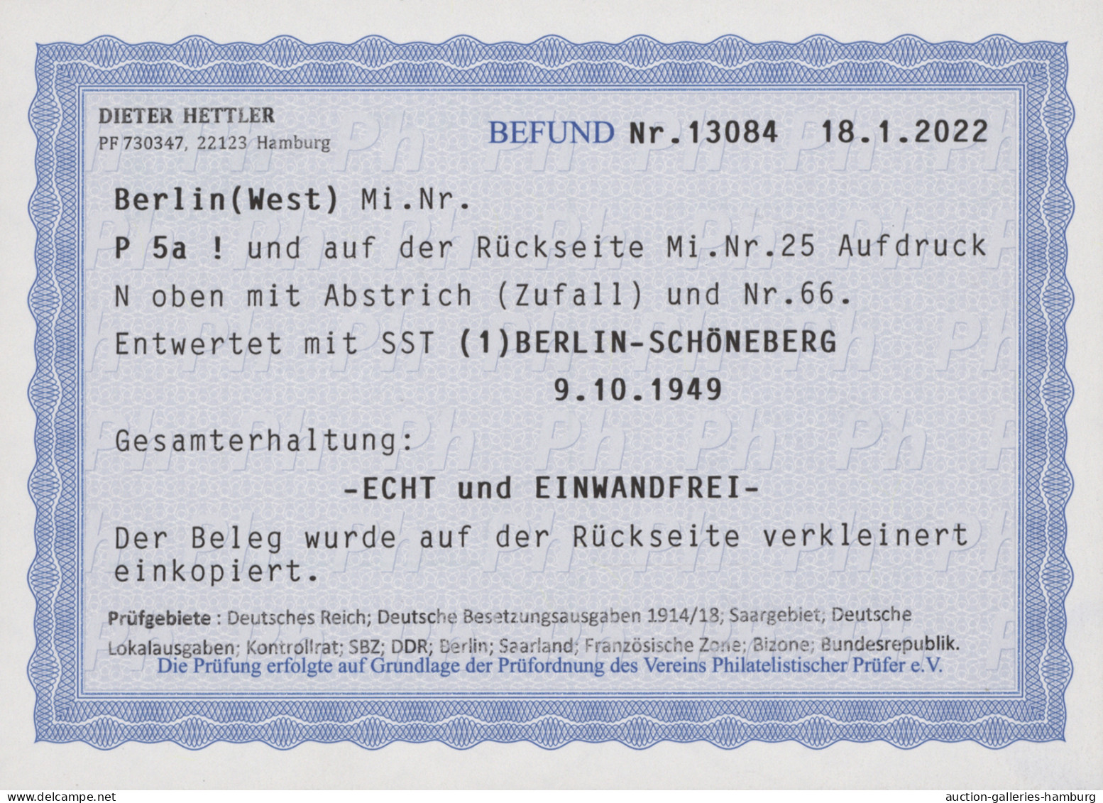 Berlin - Ganzsachen: 1949/1950, 5 Ganzsachenkarten, Jeweils Blanko Mit Sonderste - Other & Unclassified