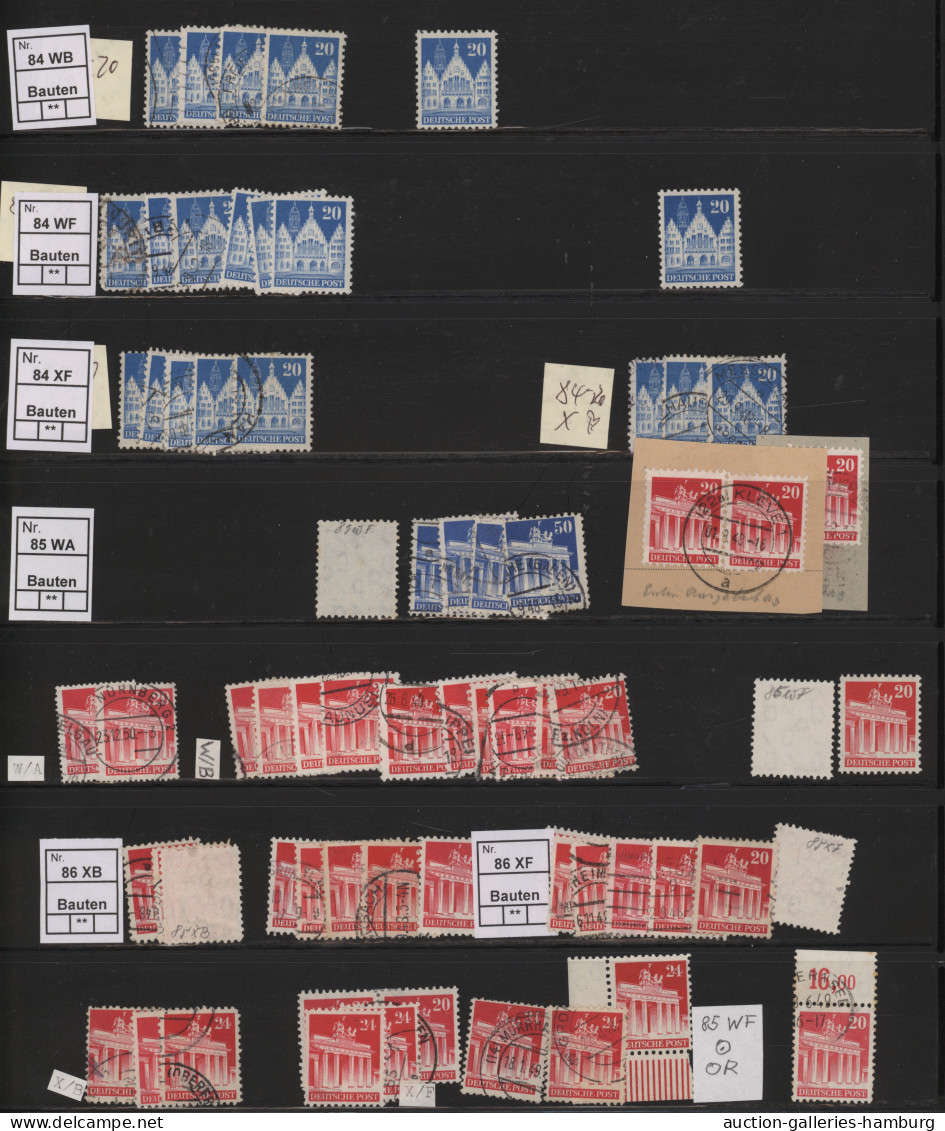 Bizone: 1948/1952, BAUTEN, Umfangreicher Spezial-Sammlungsbestand In Zwei Ringbi - Otros & Sin Clasificación