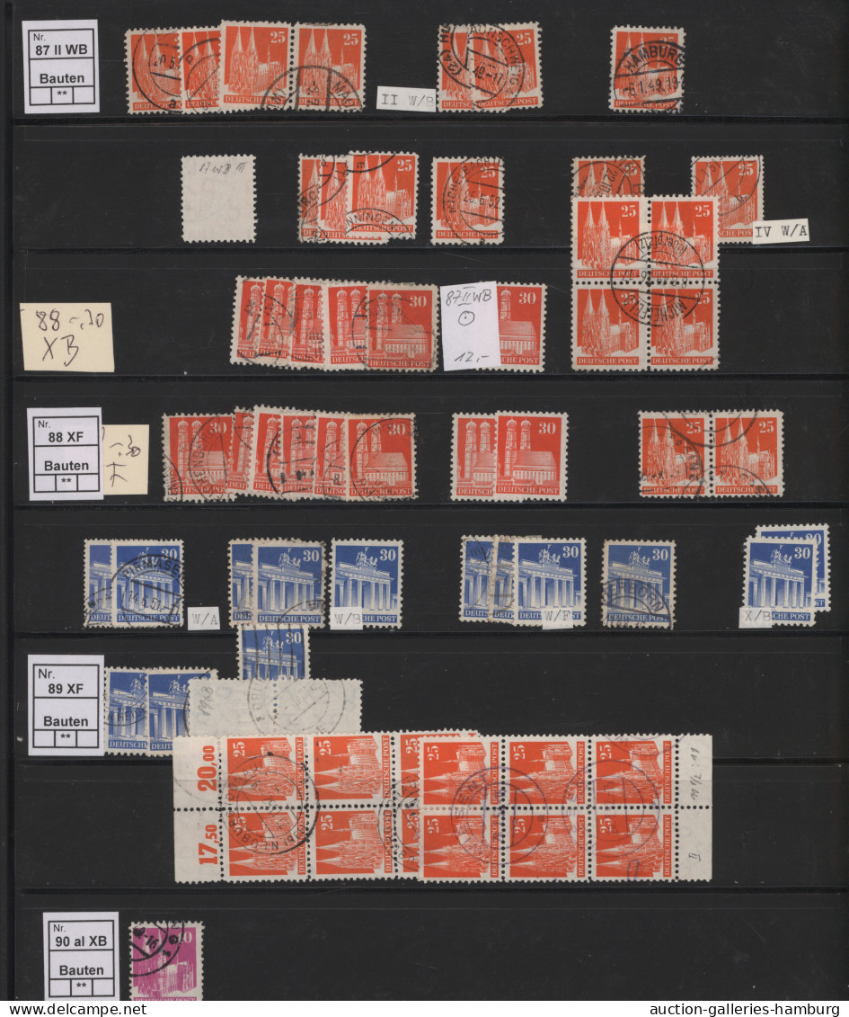Bizone: 1948/1952, BAUTEN, Umfangreicher Spezial-Sammlungsbestand In Zwei Ringbi - Otros & Sin Clasificación
