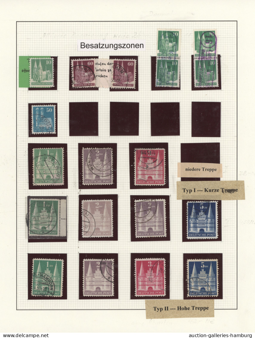 Bizone: 1948/1952, BAUTEN, umfangreicher Spezial-Sammlungsbestand in zwei Ringbi