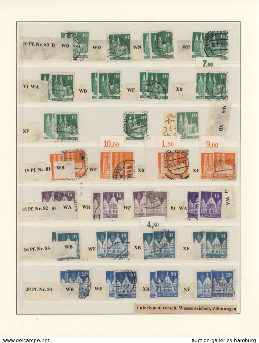 Bizone: 1948/1952, BAUTEN, umfangreicher Spezial-Sammlungsbestand in zwei Ringbi