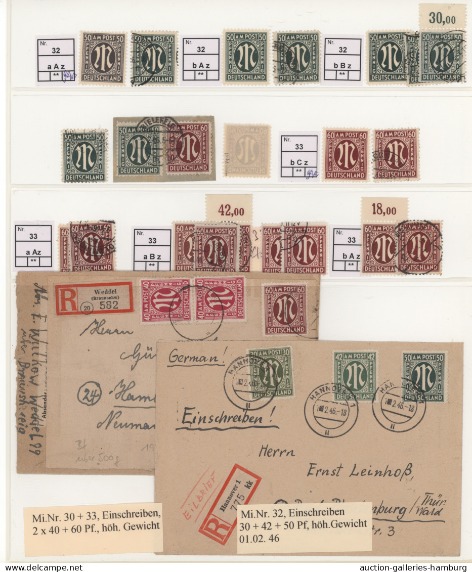 Bizone: 1945/1946, AM-Post Deutscher Druck, Umfassende Spezialsammlung Von über - Other & Unclassified