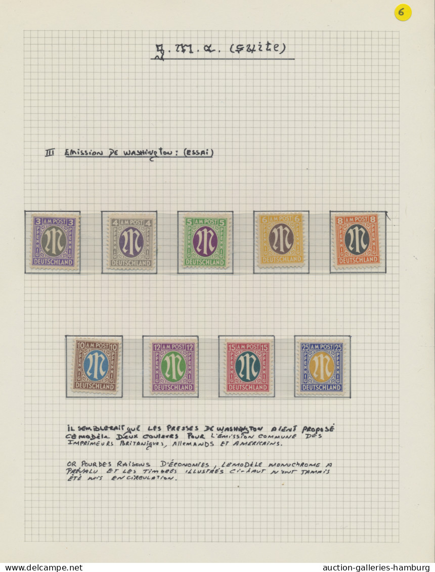 Bizone: 1945, AM-POST, Spezialisierte Studiensammlung In Zwei Ordnern Auf Selbst - Other & Unclassified