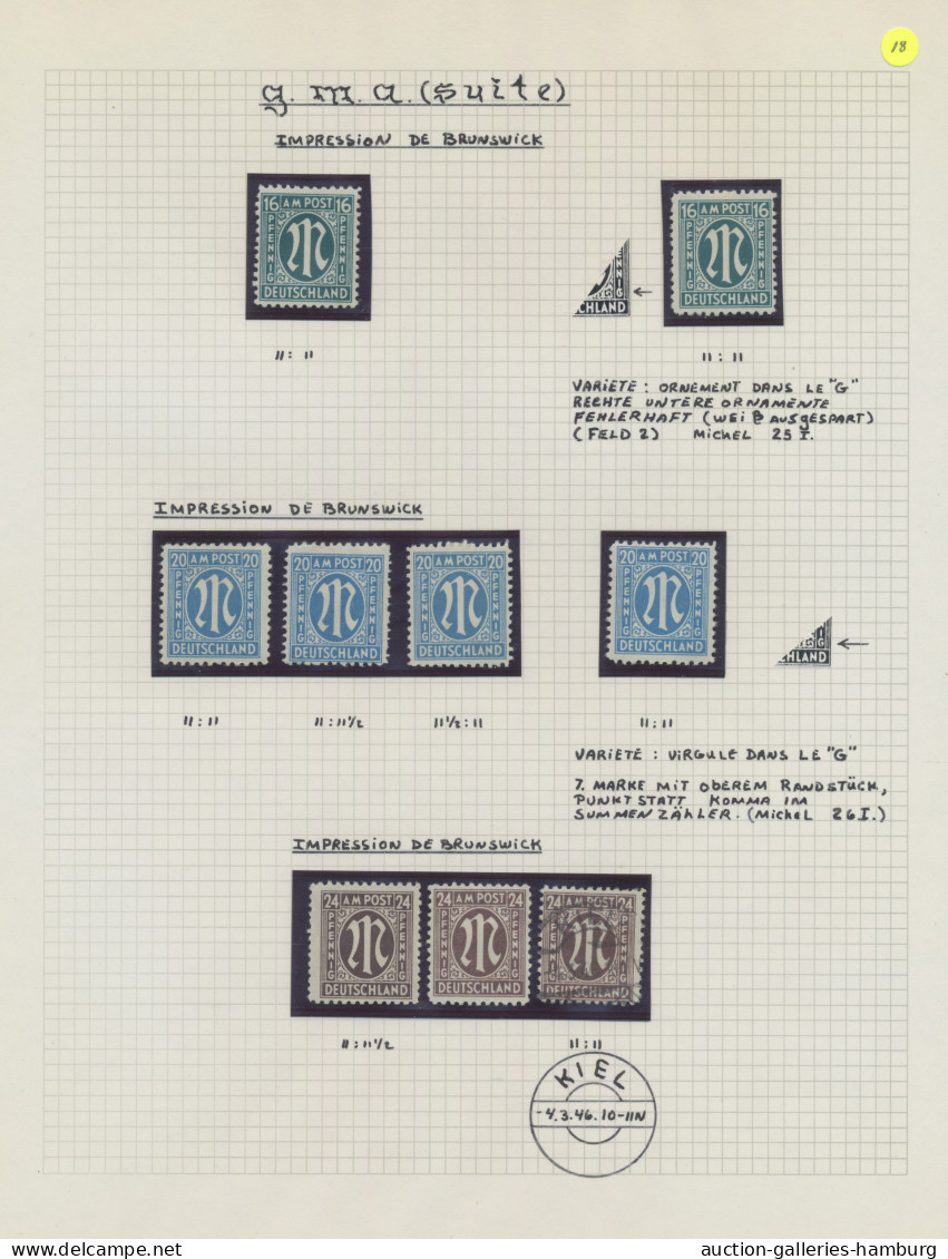 Bizone: 1945, AM-POST, Spezialisierte Studiensammlung In Zwei Ordnern Auf Selbst - Other & Unclassified