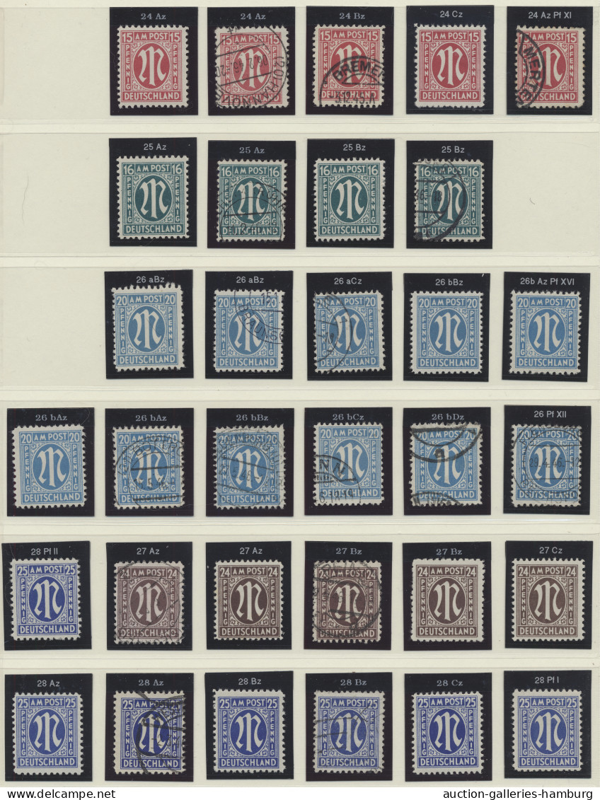 Bizone: 1945-1946, AM-Post-Spezialsammlung Aller 3 Drucke In Einem Selbstgestalt - Autres & Non Classés