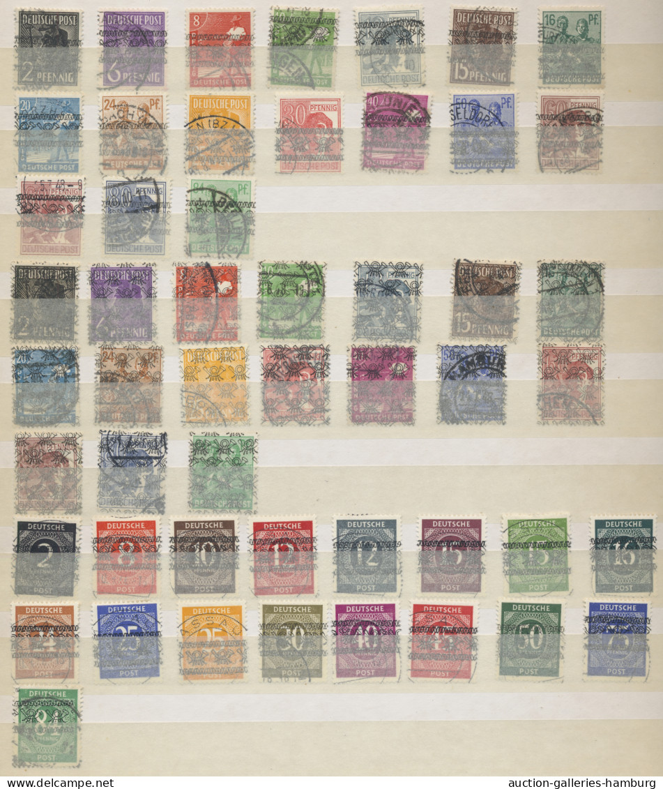 Bizone: 1945-1949, überwiegend Gestempelte Sammlung In Einem Einsteckbuch Mit U. - Autres & Non Classés