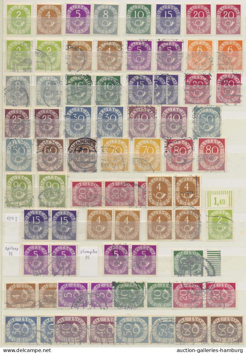 Bundesrepublik Deutschland: 1951-2019, Partie Der Dauerserien Von Posthorn Bis B - Collections
