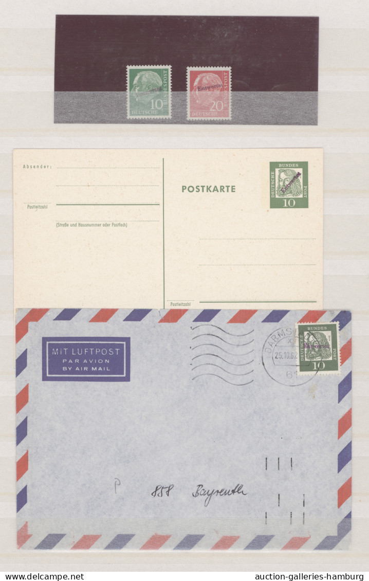 Bundesrepublik Deutschland: 1958/1962, Postautomation, Partie Von Zwei Marken He - Colecciones