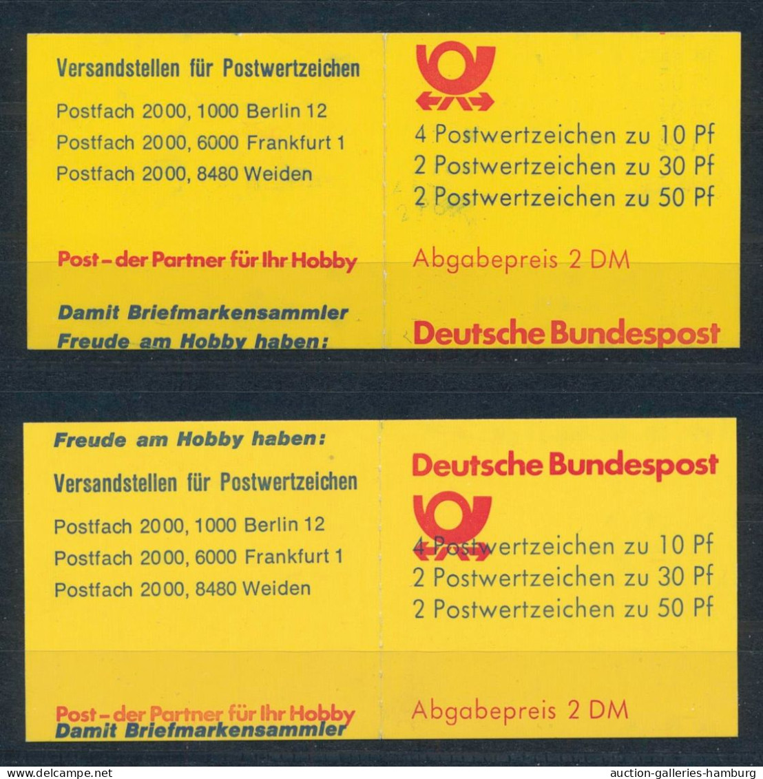 Bundesrepublik - Markenheftchen: 1980-1982 (ca.), Ungewöhnliche Partie Von 5 Mar - Autres & Non Classés