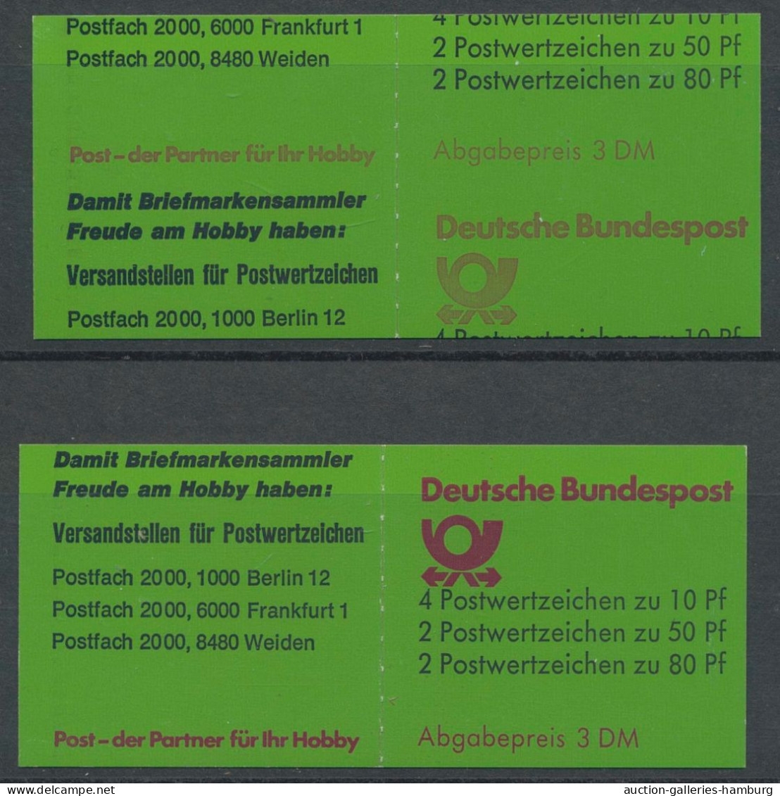 Bundesrepublik - Markenheftchen: 1980-1982 (ca.), Ungewöhnliche Partie Von 5 Mar - Autres & Non Classés