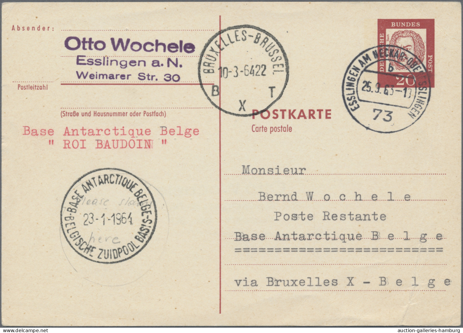 Bundesrepublik - Ganzsachen: 1963/1967, Drei Gelaufene Auslandskarten Mit Arktis - Otros & Sin Clasificación