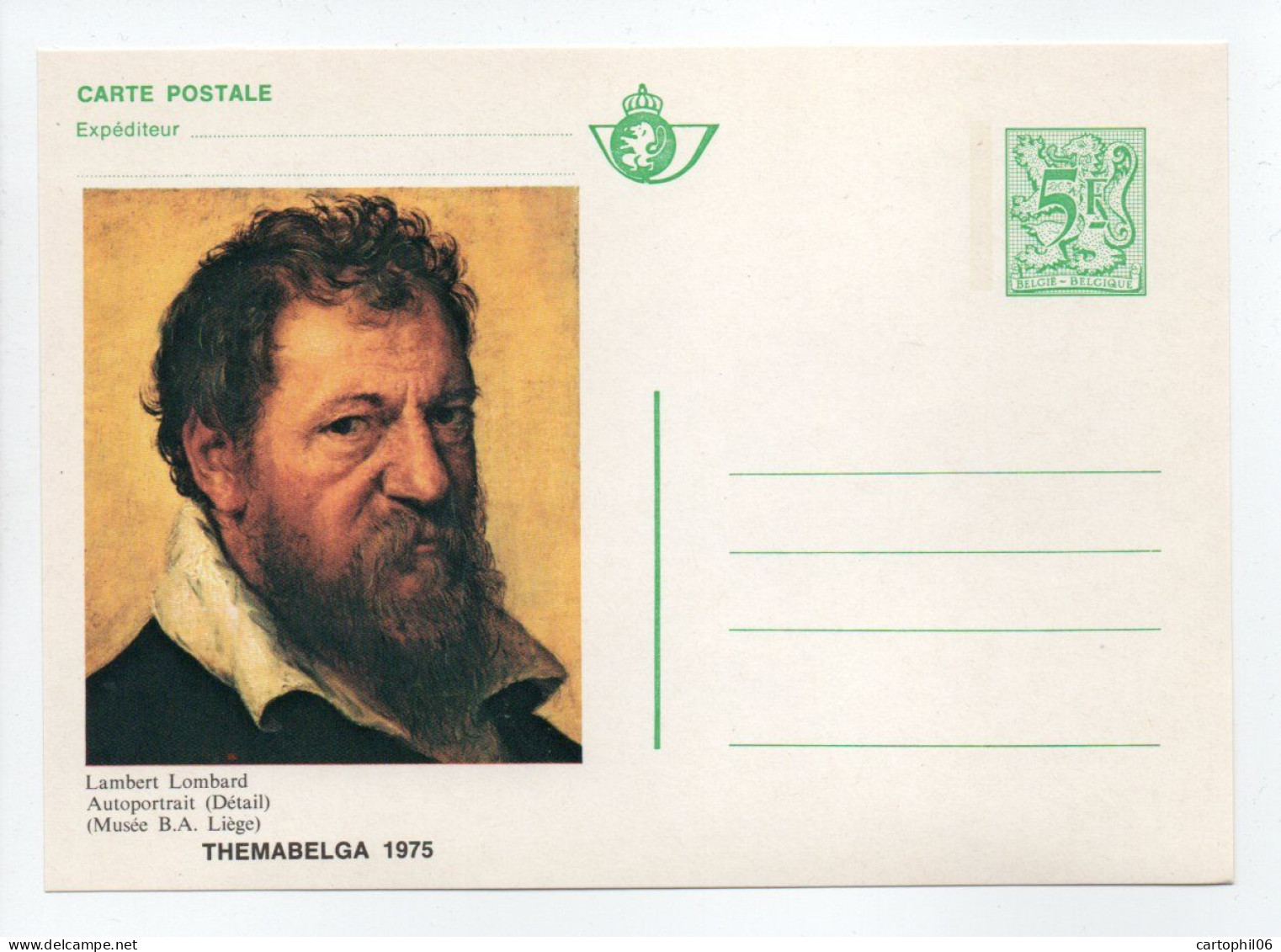 - 5 Entiers Postaux BELGIQUE - BRIEFKAART THEMABELGA 1975 - - Cartes Postales 1951-..