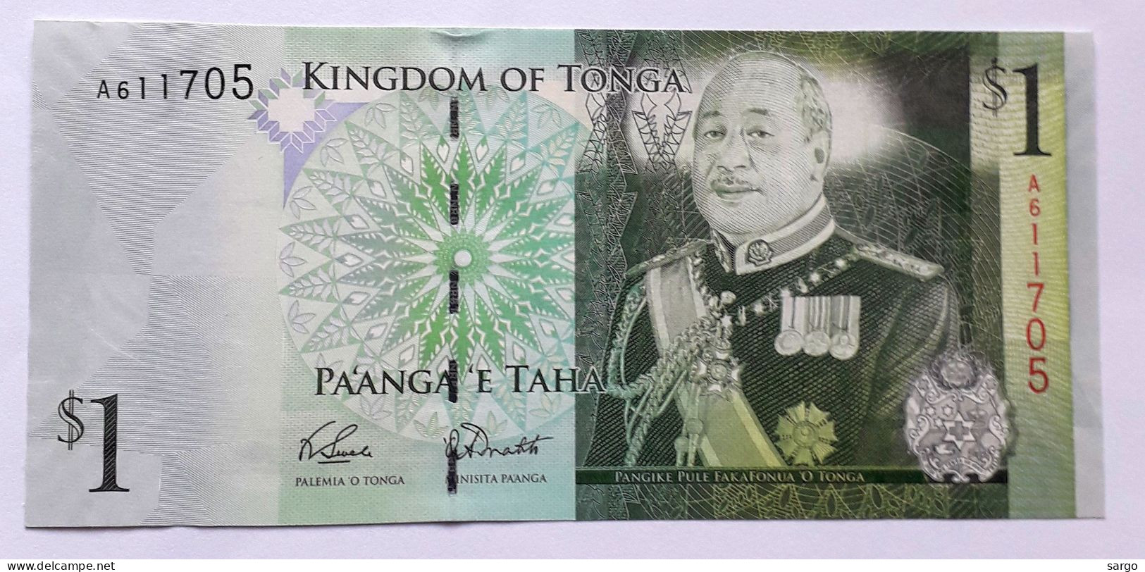 TONGA  - 1 PA'ANGA  - P 37  (2009) - UNC -  BANKNOTES - PAPER MONEY - Tonga