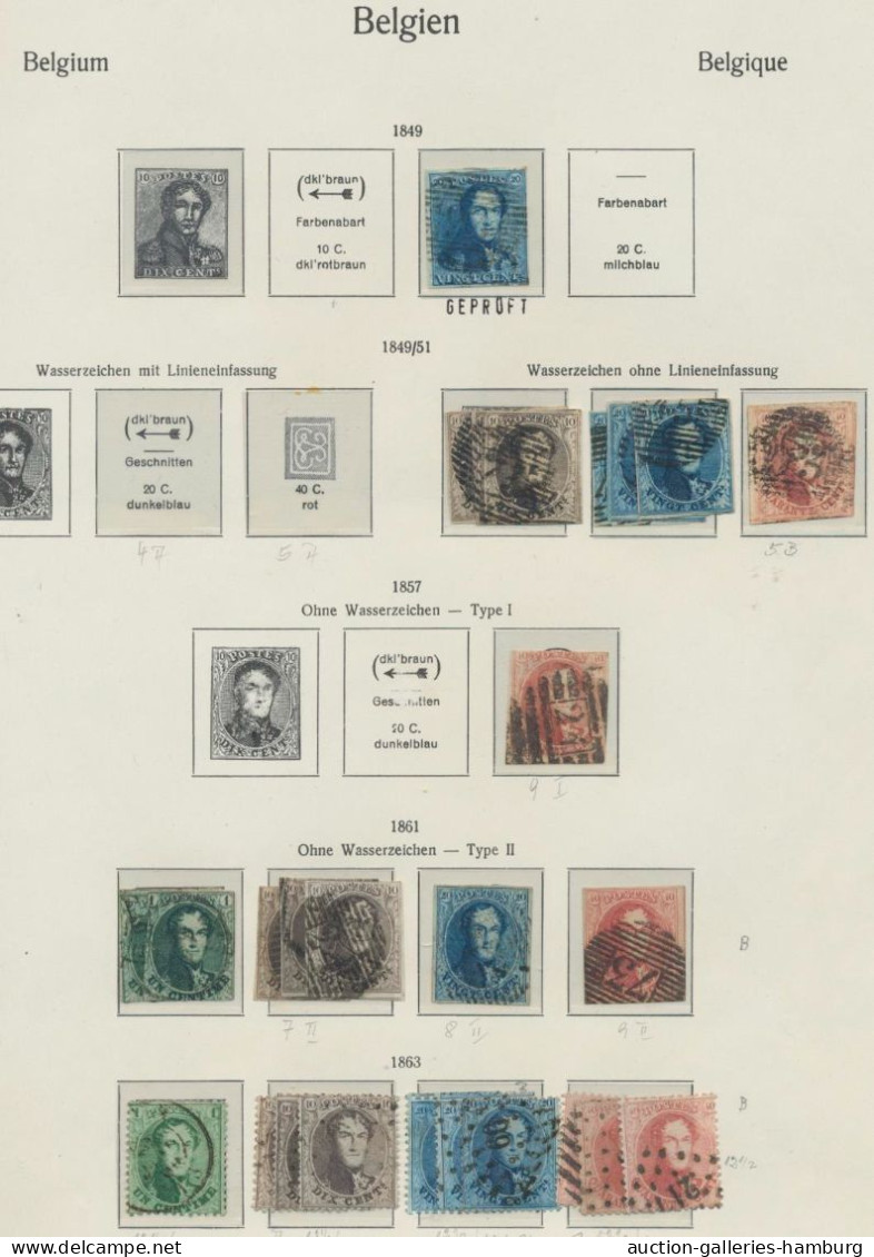 Belgium: 1849-1997, gestempelte Sammlung in 3 Vordruckalben mit u.a. einigen bes