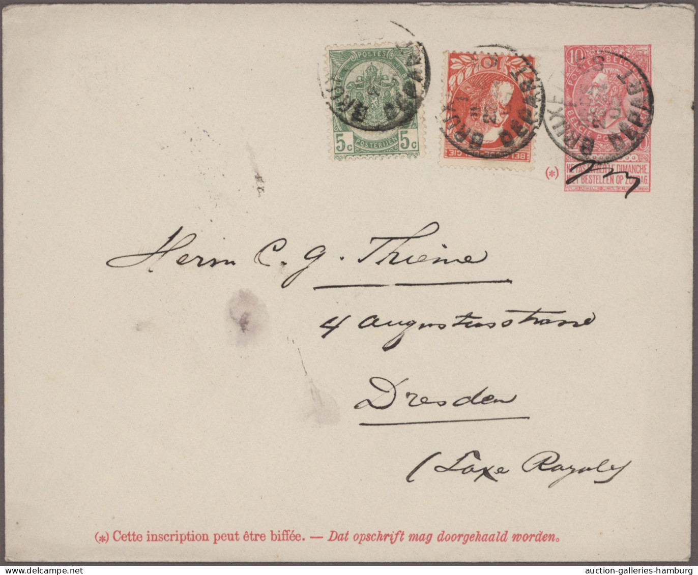 Belgium - Postal Stationery: 1876-1930 (ca.), Sortiment Von Ca. 62 Belegen Bzw. - Autres & Non Classés