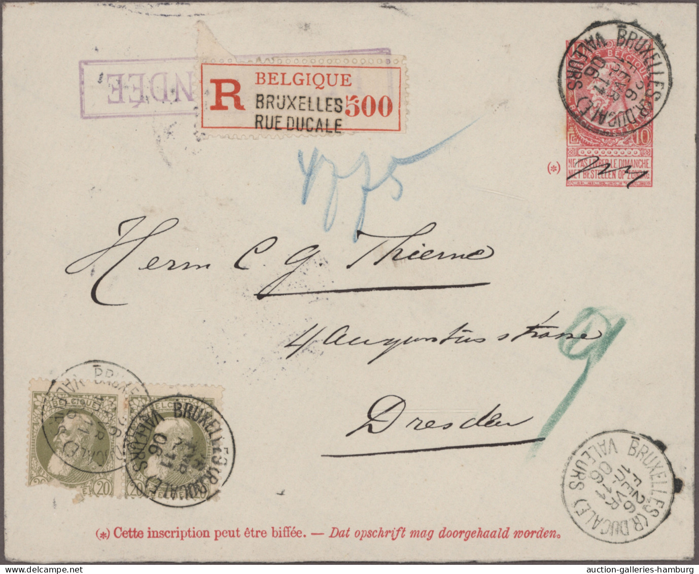 Belgium - postal stationery: 1876-1930 (ca.), Sortiment von ca. 62 Belegen bzw.