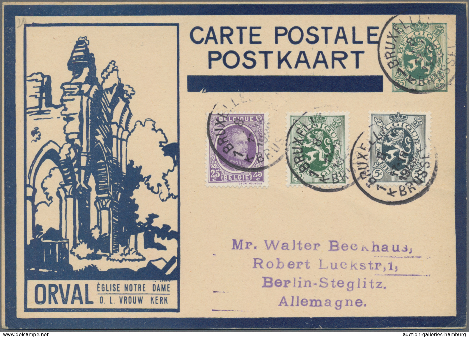 Belgium - Postal Stationery: 1929/1934, Bildpostkarten, Partie Von 17 Gebrauchte - Otros & Sin Clasificación