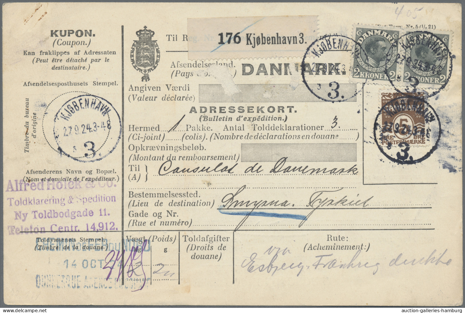 Denmark: 1920-1995, Paketbegleitscheine und Frachtbriefe etc., Sortiment von 50