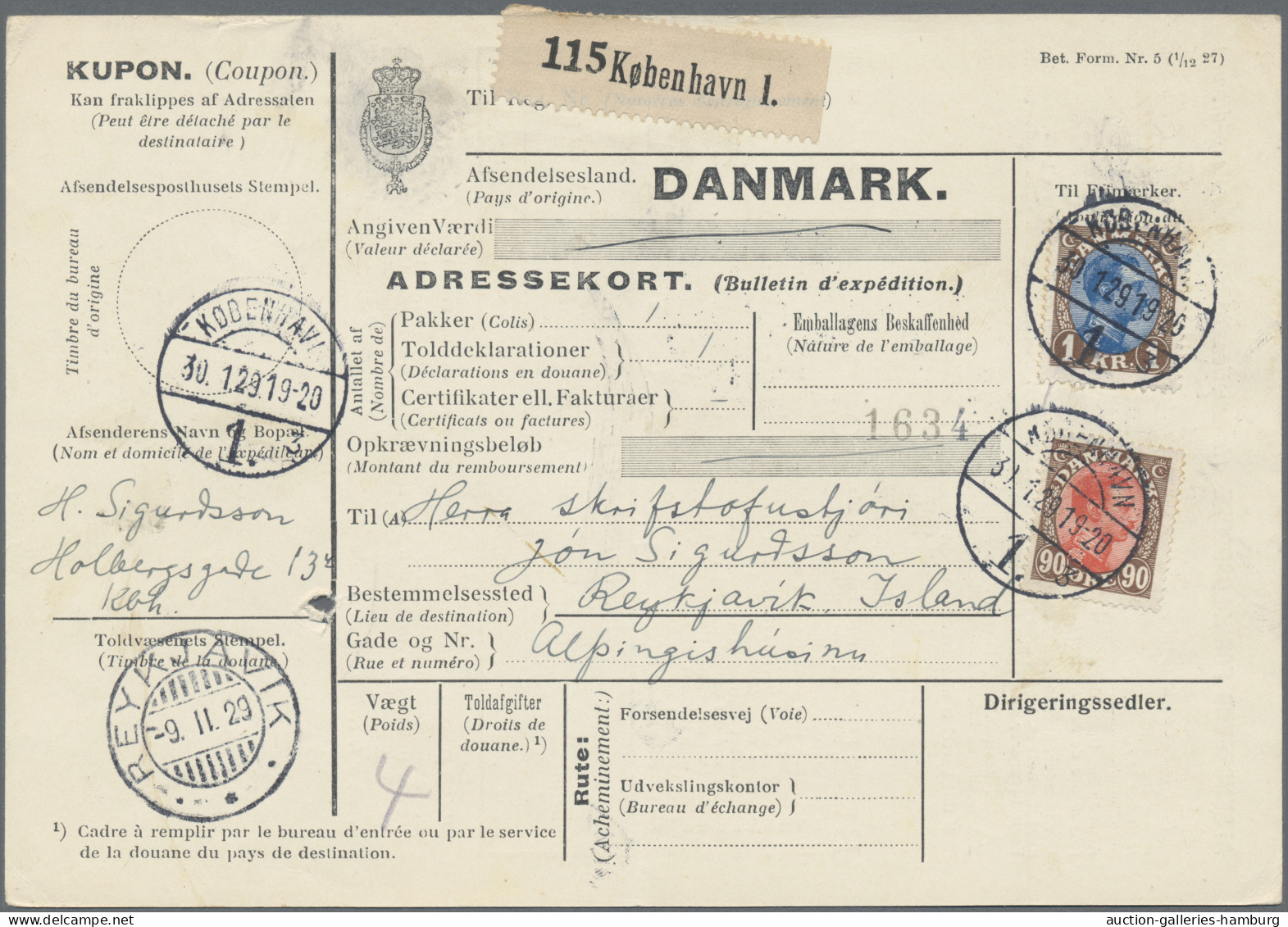 Denmark: 1920-1995, Paketbegleitscheine und Frachtbriefe etc., Sortiment von 50