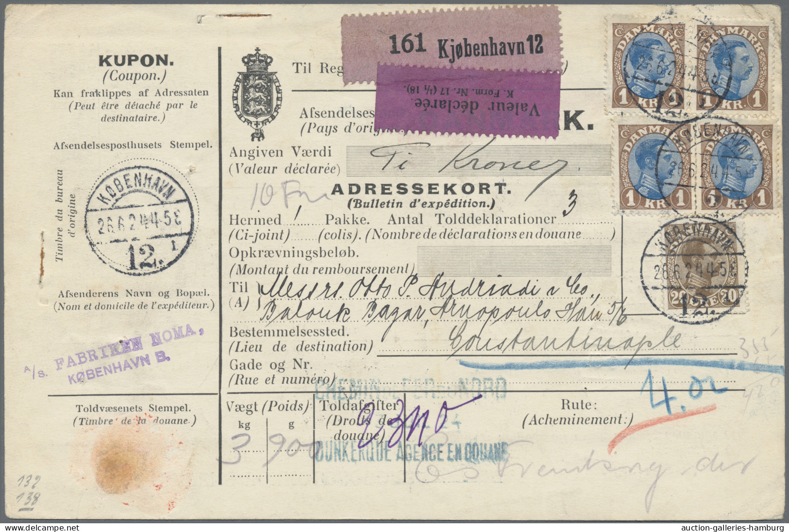 Denmark: 1920-1995, Paketbegleitscheine und Frachtbriefe etc., Sortiment von 50