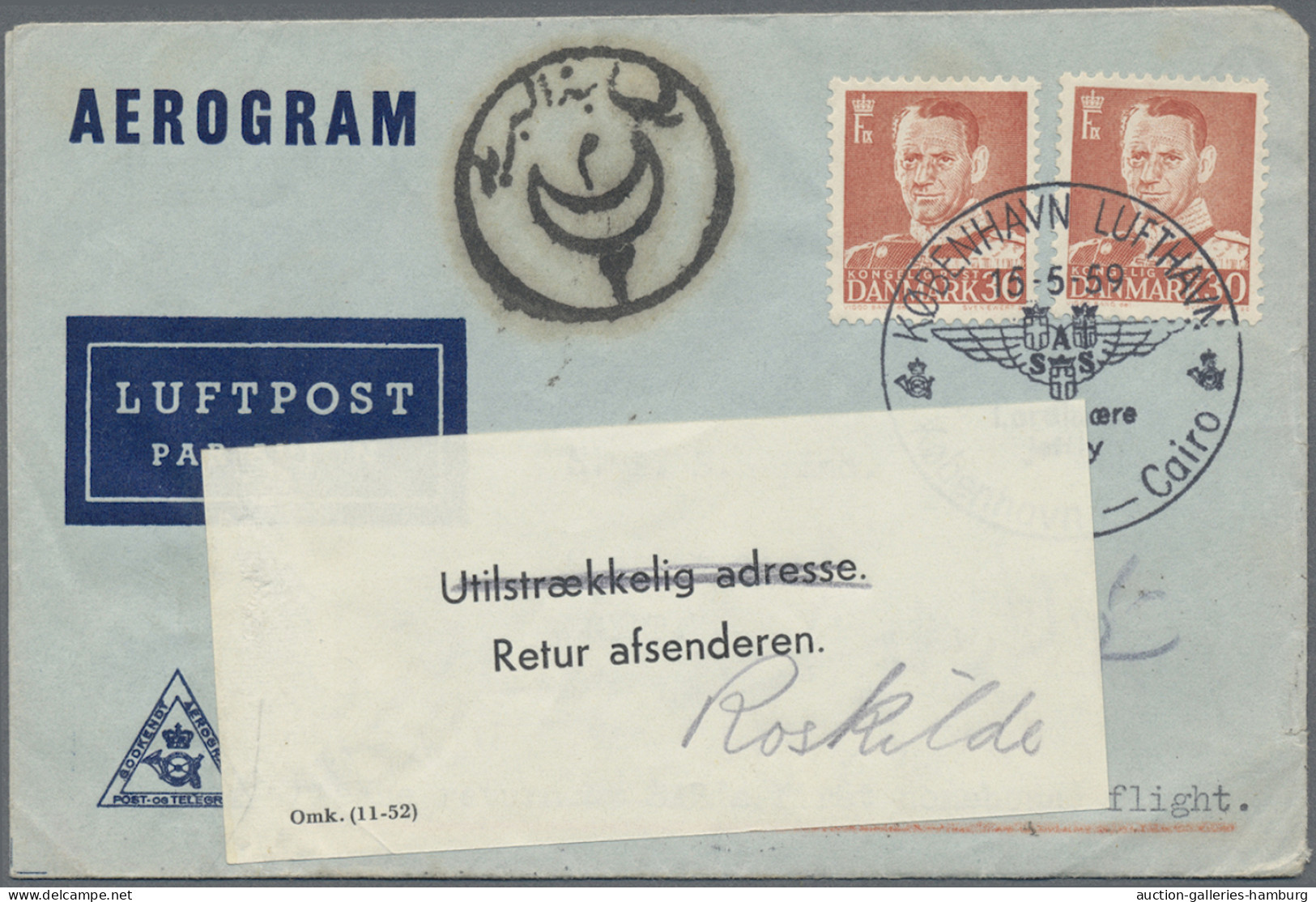 Denmark: 1936-1978, Partie aus rund 140 Luftpostbelegen- bzw. Karten, vor allem