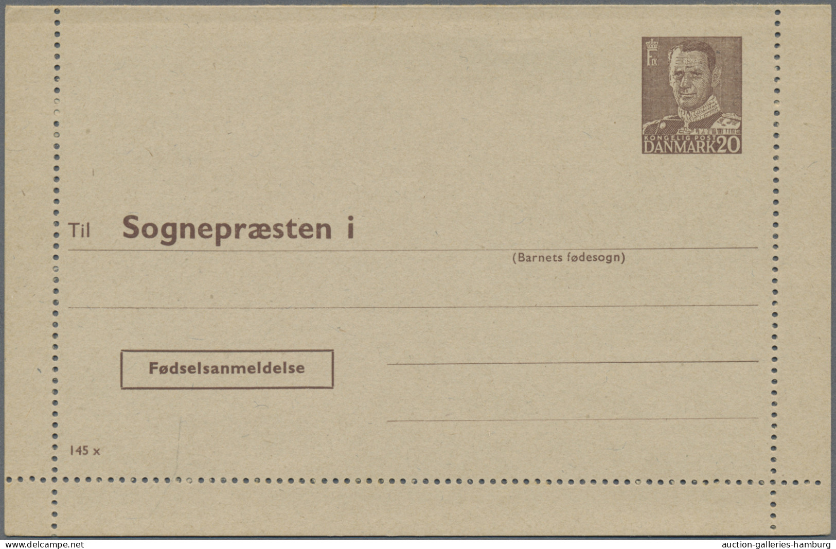 Denmark - postal stationery: 1953/1967, Letter Cards for Population Register, lo