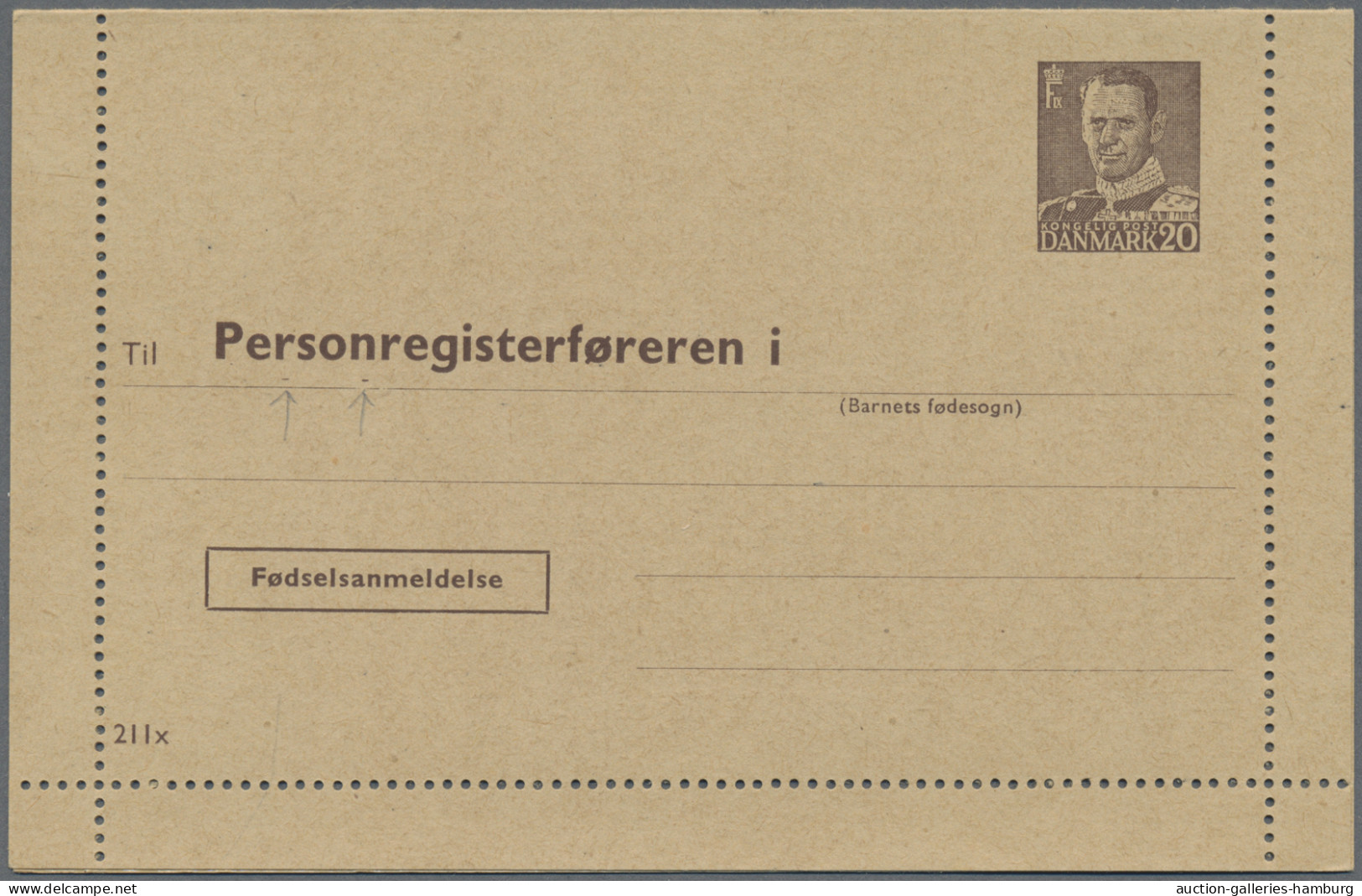 Denmark - postal stationery: 1953/1967, Letter Cards for Population Register, lo