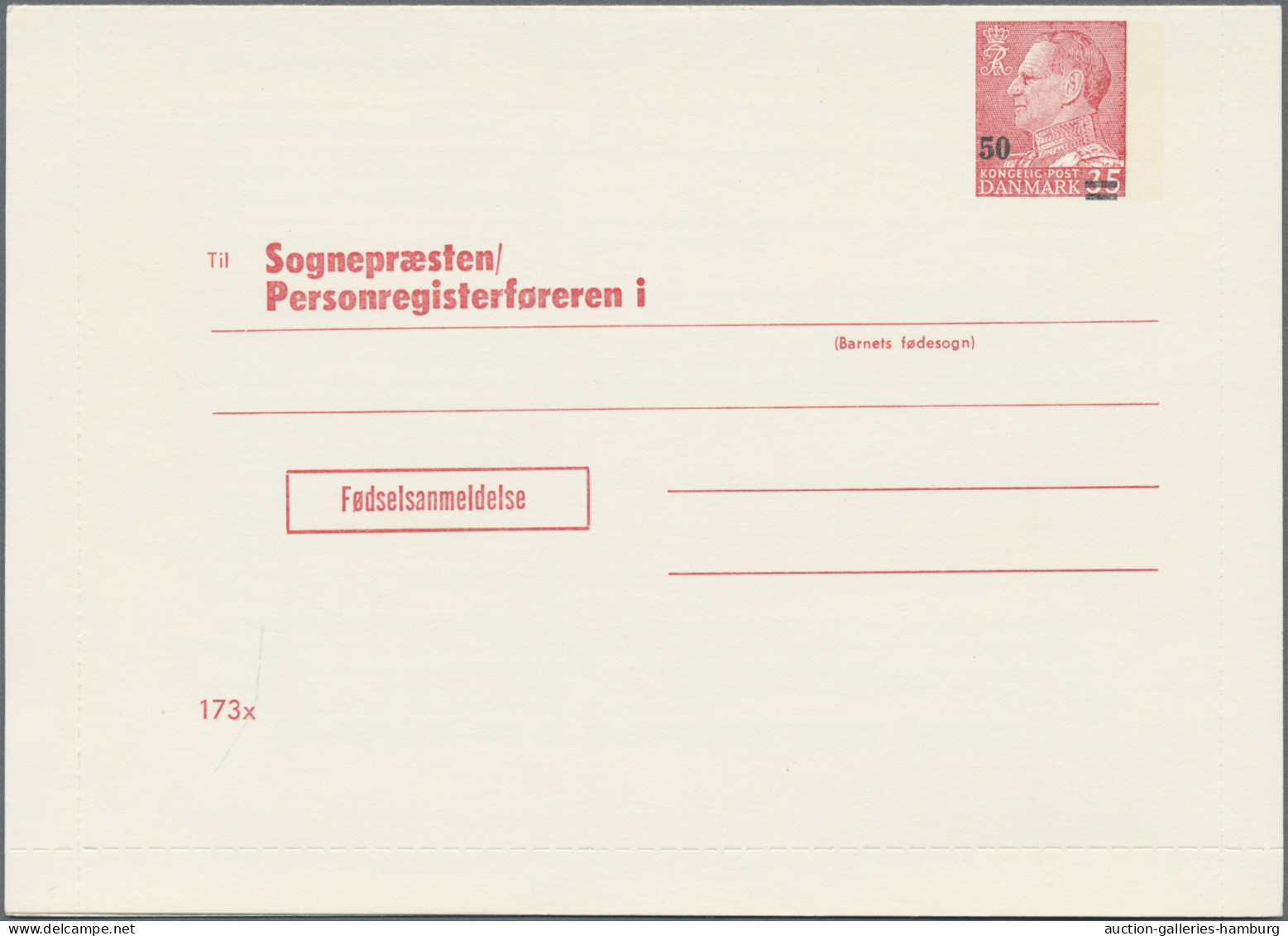 Denmark - postal stationery: 1953/1967, Letter Cards for Population Register, lo