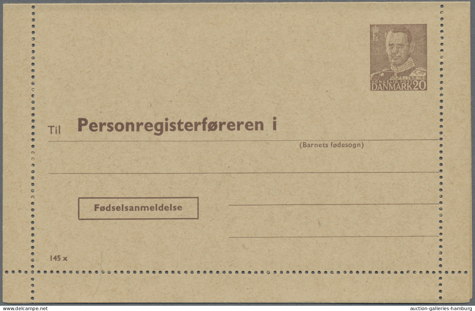 Denmark - postal stationery: 1953/1965, Letter Cards for Population Register, lo